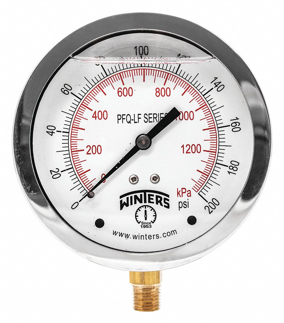 LEAD-FREE PRESSURE GAUGE,FULL SCALE