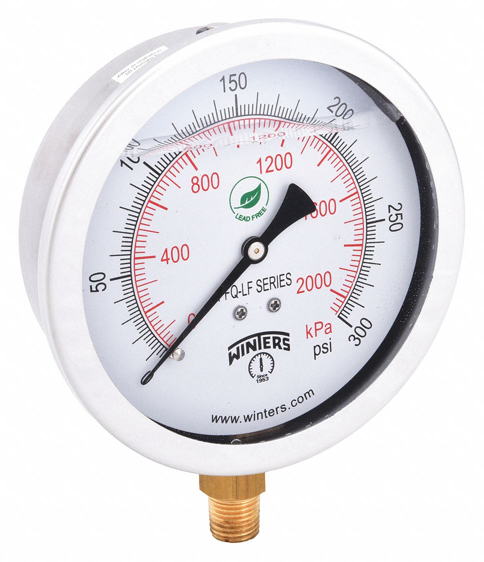 LEAD-FREE PRESSURE GAUGE,FULL SCALE