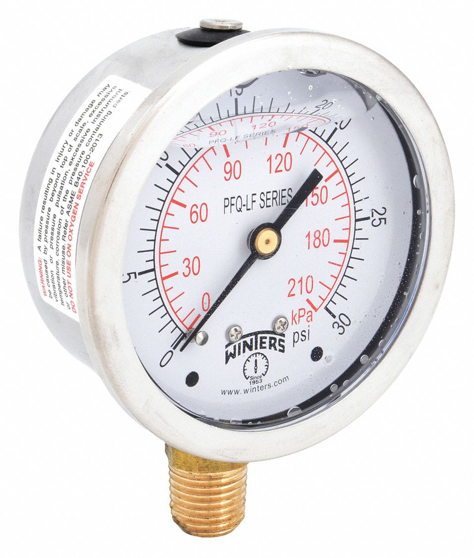 LEAD-FREE PRESSURE GAUGE,FULL SCALE