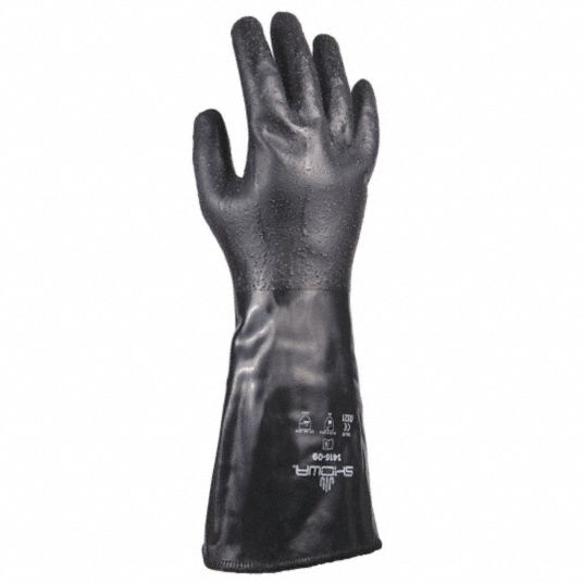 SHOWA Chemical Resistant Gloves, L, Glove Materials Neoprene, 1 PR ...