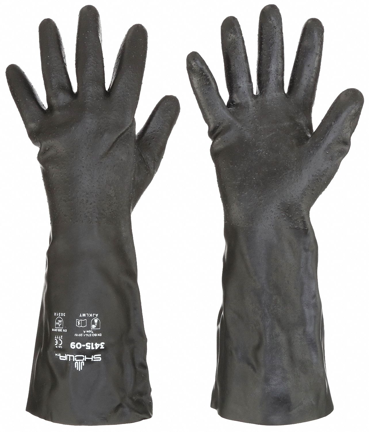 60.63 mil Glove Thick, 14 in Glove Lg, Chemical Resistant Gloves ...
