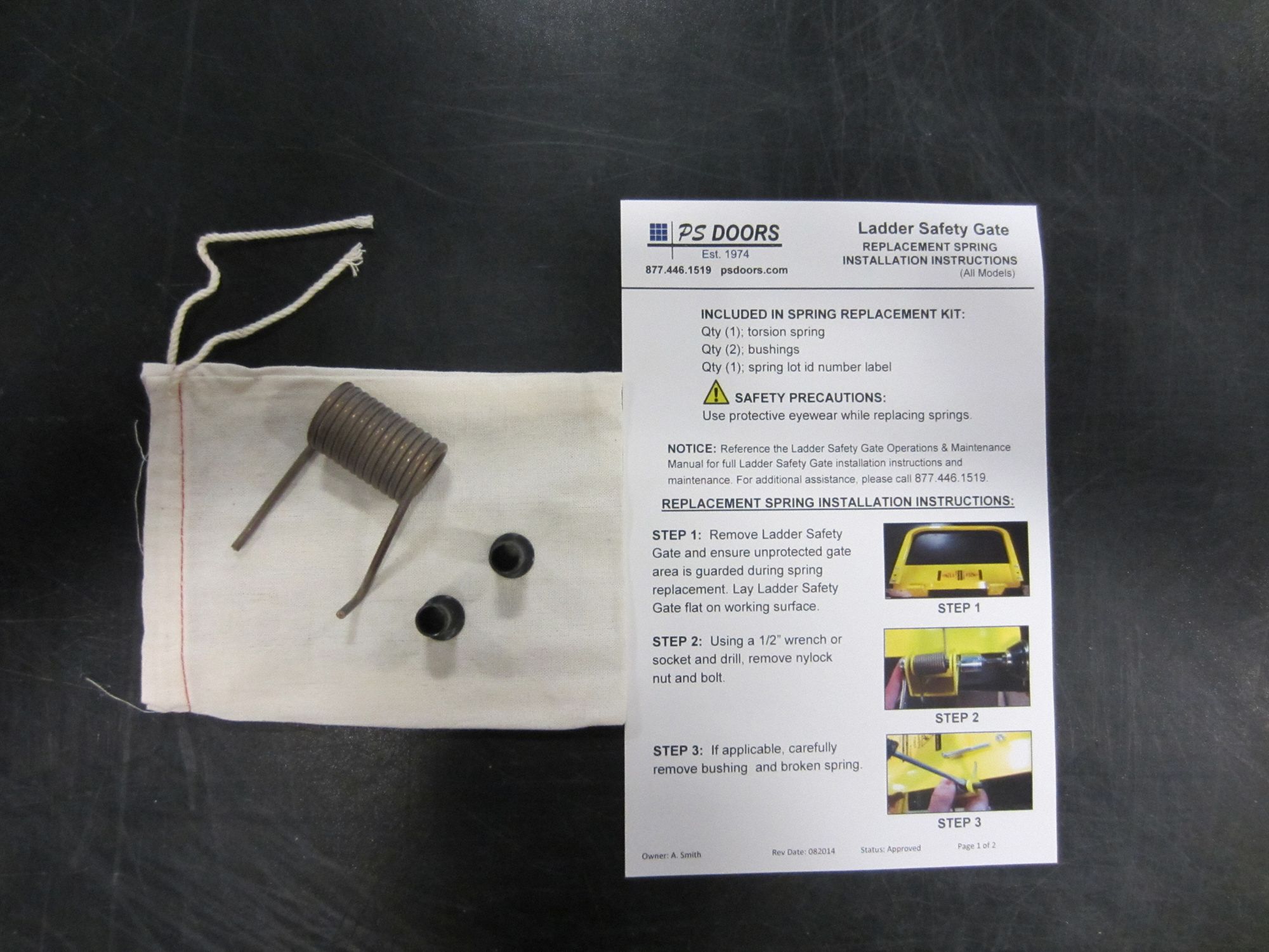 PS INDUSTRIES Ladder Safety Gate Torsion Spring Kit 304 Stainless