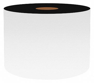 Continuous Label Stock: 3 in x 50 ft, Vinyl, White (Gloss), Indoor