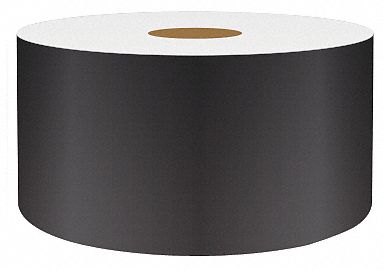 Continuous Label Stock: 2 in x 75 ft, Vinyl, Black (Gloss), Indoor