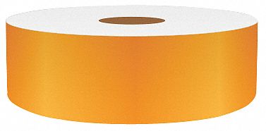 Continuous Label Stock: 1 in x 75 ft, Vinyl, Orange (Gloss), Indoor
