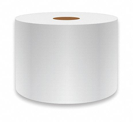 Continuous Label Stock: 3 in x 75 ft, Vinyl, White (Gloss), Indoor