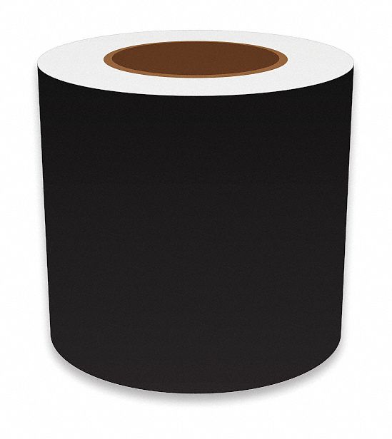 Continuous Label Stock: 5 in x 150 ft, Vinyl, Black (Gloss), Indoor/Outdoor