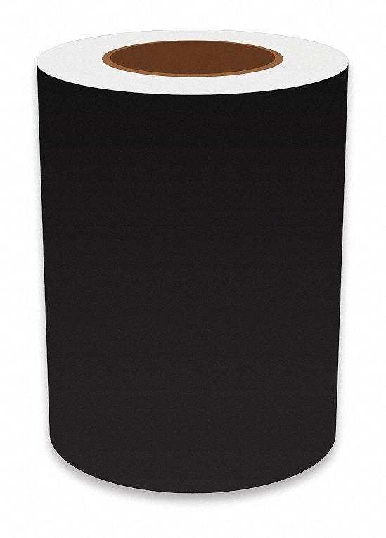 Continuous Label Stock: 7 in x 150 ft, Vinyl, Black (Gloss), Indoor/Outdoor