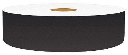 Continuous Label Stock: 1 in x 150 ft, Vinyl, Black (Gloss), Indoor/Outdoor