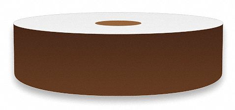 Continuous Label Stock: 1 in x 150 ft, Vinyl, Brown (Gloss), Indoor/Outdoor