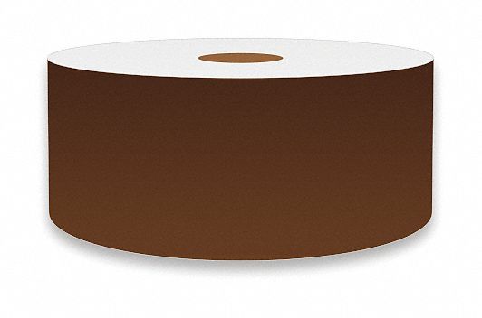 Continuous Label Stock: 2 in x 150 ft, Vinyl, Brown (Gloss), Indoor/Outdoor
