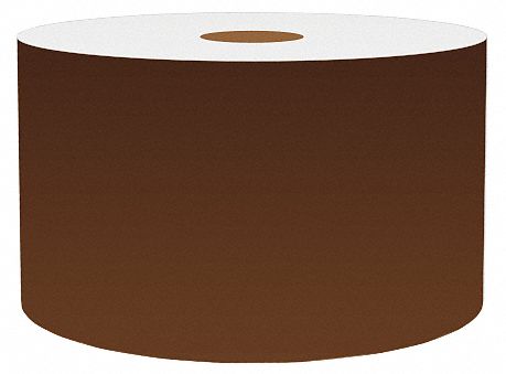 Continuous Label Stock: 3 in x 150 ft, Vinyl, Brown (Gloss), Indoor/Outdoor