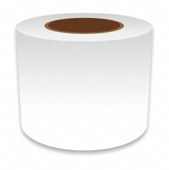 Continuous Label Stock: 4 in x 150 ft, Vinyl, Clear (Gloss), Indoor/Outdoor