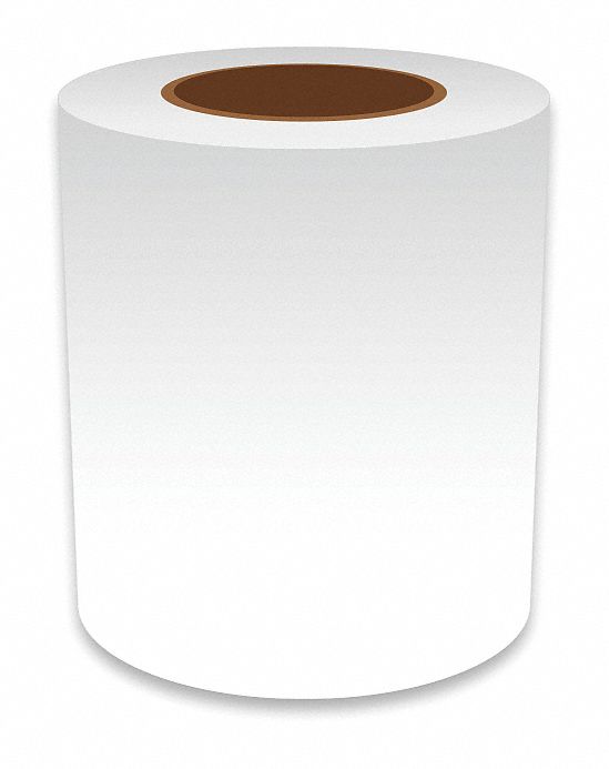Continuous Label Stock: 6 in x 150 ft, Vinyl, Clear (Gloss), Indoor/Outdoor