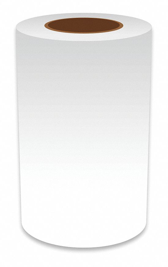 Continuous Label Stock: 8 in x 150 ft, Vinyl, Clear (Gloss), Indoor/Outdoor