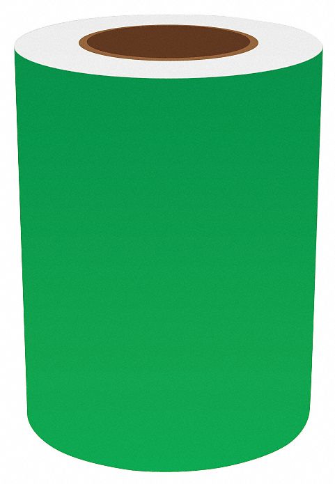 Continuous Label Stock: 7 in x 150 ft, Vinyl, Green (Gloss), Indoor/Outdoor