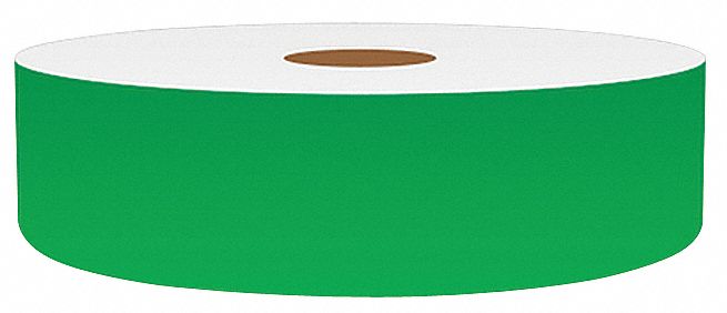 Continuous Label Stock: 1 in x 150 ft, Vinyl, Green (Gloss), Indoor/Outdoor