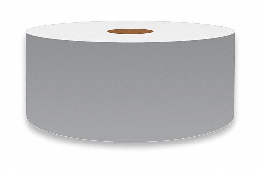 Continuous Label Stock: 2 in x 150 ft, Vinyl, Gray (Gloss), Indoor/Outdoor