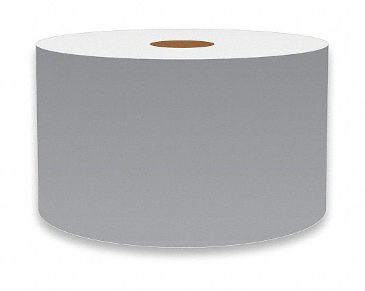 Continuous Label Stock: 3 in x 150 ft, Vinyl, Gray (Gloss), Indoor/Outdoor