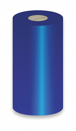 Single-Color Printer Ribbon: 4 5/32 in x 984 ft, Blue, Wax/Resin, VNMR110B2, 250 Panel Sets