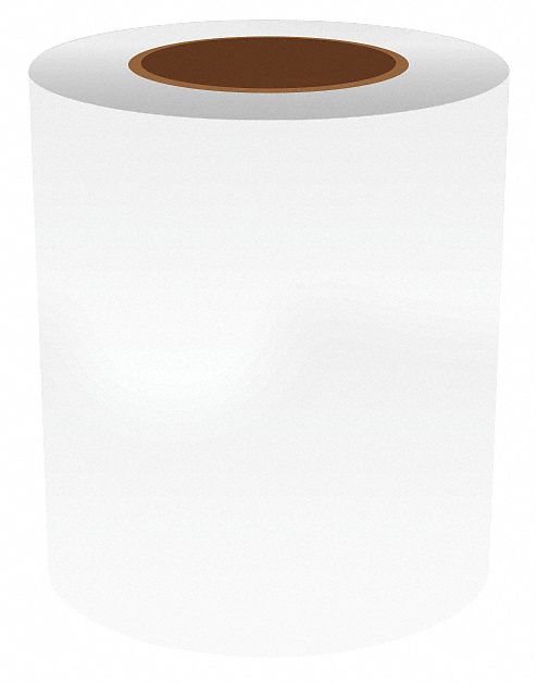 Continuous Label Stock: 6 in x 150 ft, Vinyl, White (Gloss), Indoor/Outdoor