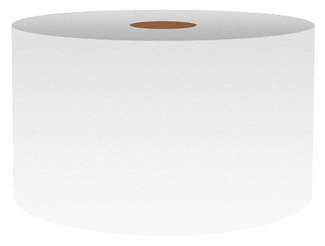 Continuous Label Stock: 3 in x 150 ft, Vinyl, White (Gloss), Indoor/Outdoor