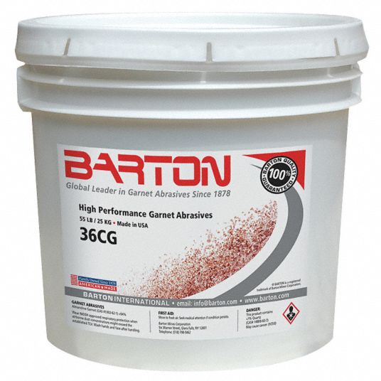 BARTON Blast Media: Garnet, 36 Mesh, 55 lb