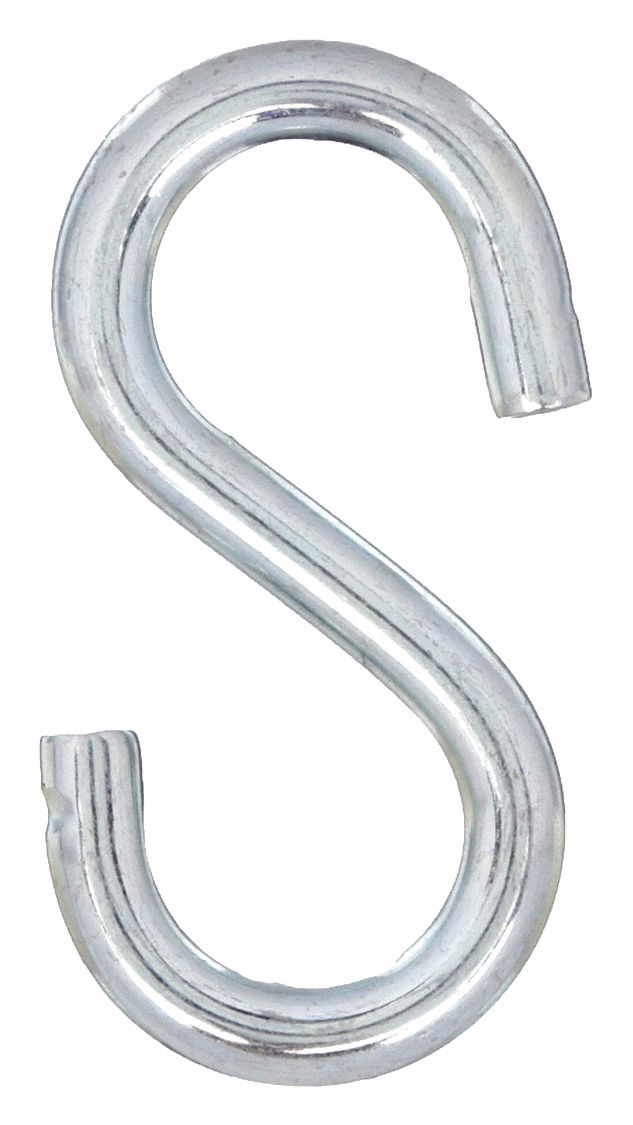 Grainger Approved 1 1 4 In X 3 8 In Carbon Steel S Hook With 17 Lb Working Load Limit Pk1 36uu78 7 Grainger