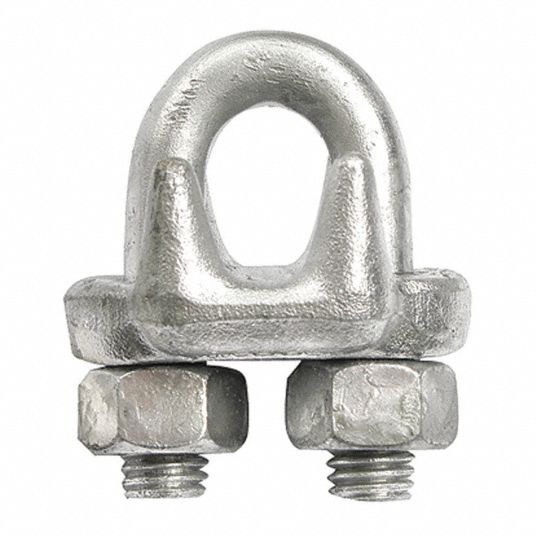 CHICAGO HARDWARE Wire Rope Clip, UBolt, Steel, 1/4 in For Wire Rope