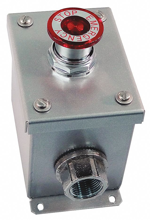 HOFFMAN Push Button Control Station Maintained, 1NC, Emergency Stop, 1