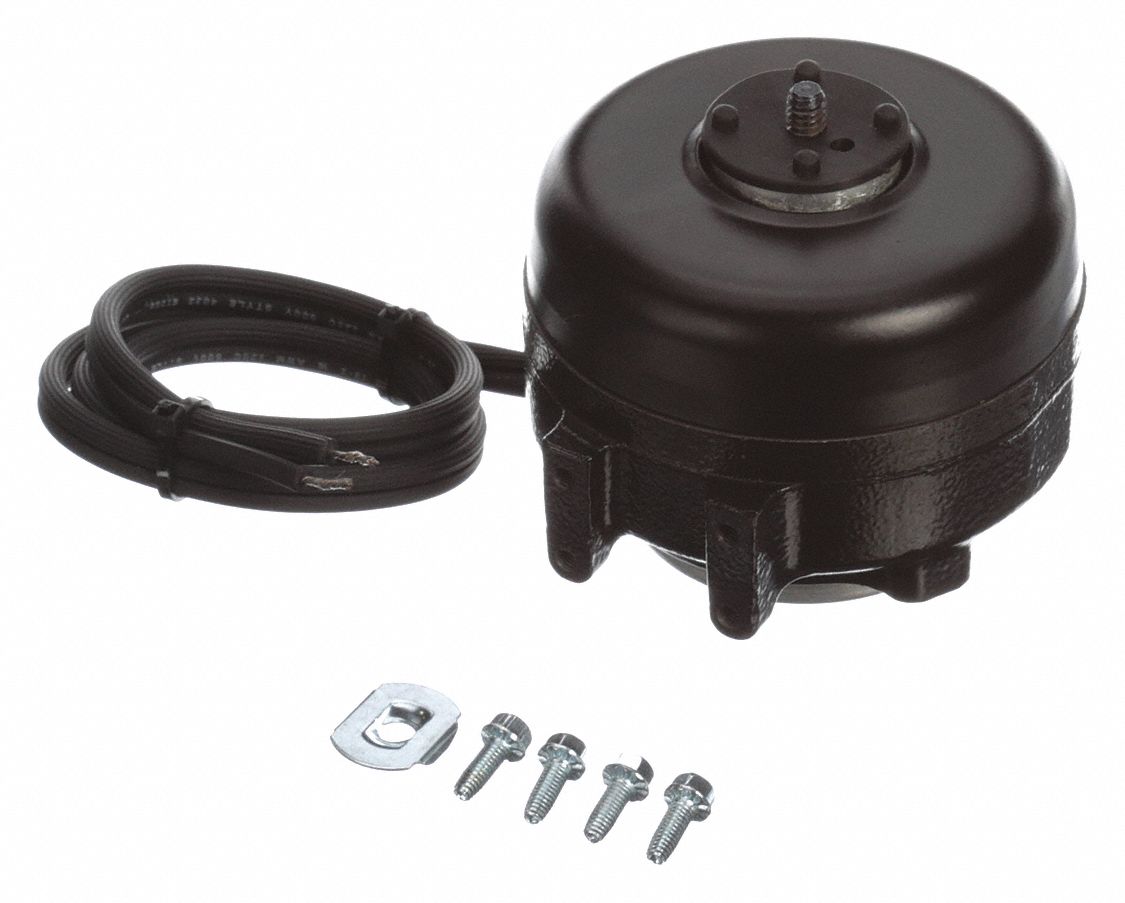 Unit Bearing Motor: Cast Iron Frame, Rear/Double Foot Mounting, 2 W Output, 115V AC, CWLE