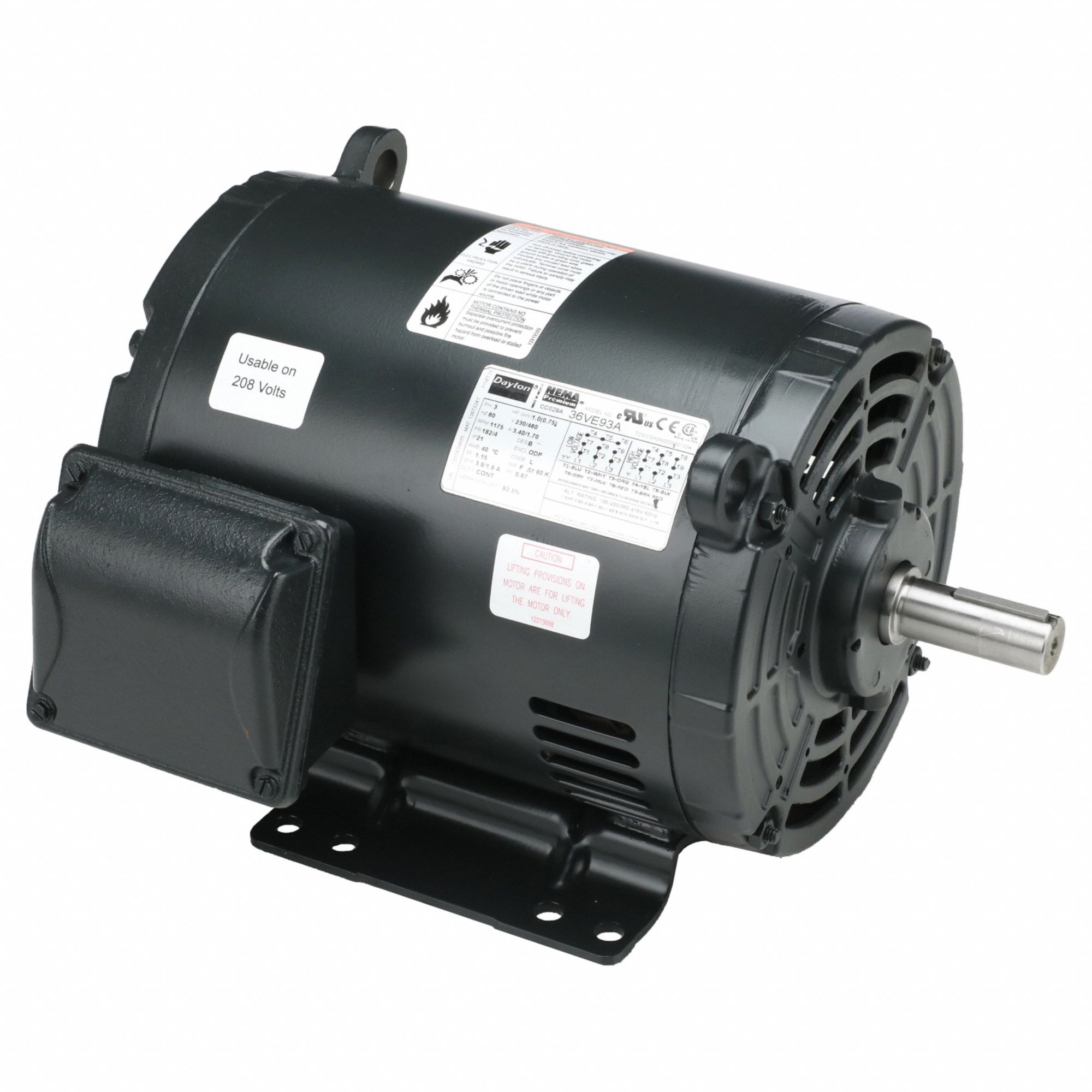 MOTEUR UG,1HP,1170TR/MIN,230/460V,182/4