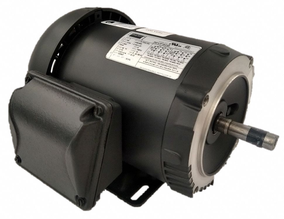 DAYTON General Purpose Motor, 3/4 HP, 3Phase, Nameplate RPM 1,720