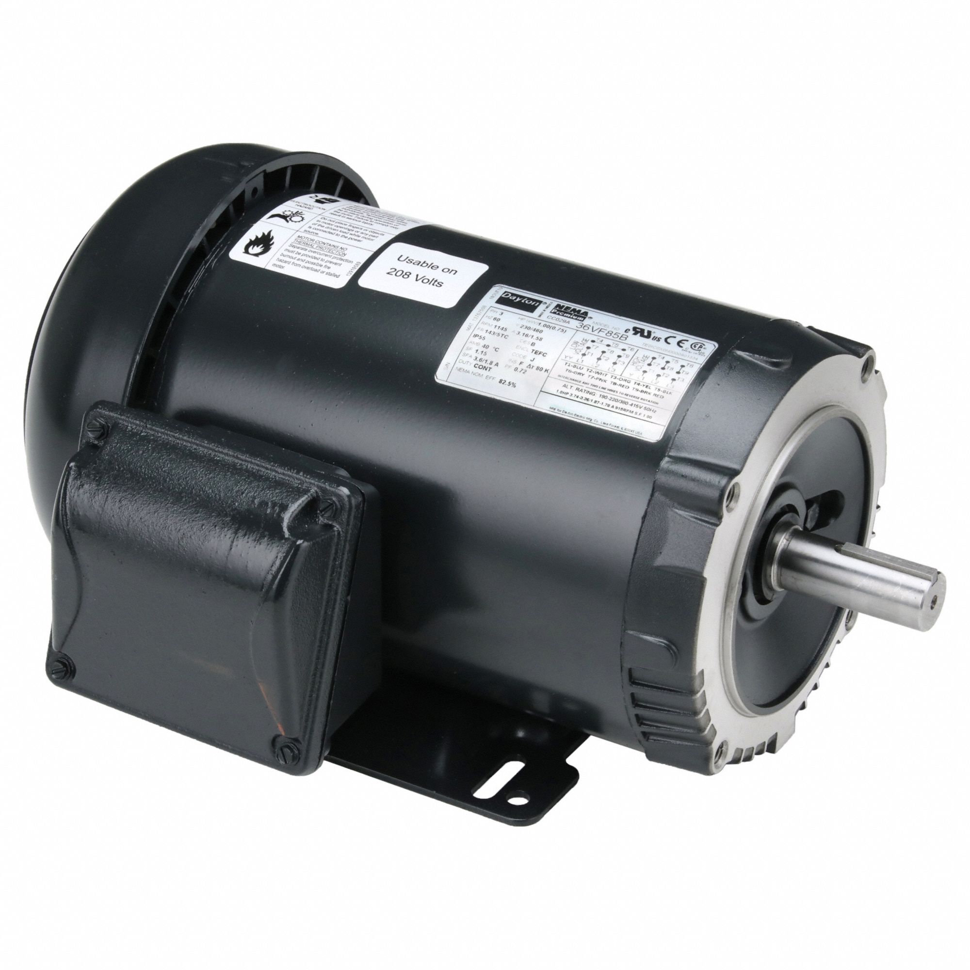 MOTEUR UG,1HP,1145TR/MN,230/460V,143/5TC