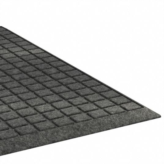 Entrance Mat: Waffle, Outdoor, Heavy, 2 ft x 3 ft, 3/8 in Thick,  Polypropylene, Rubber, Beveled Edge