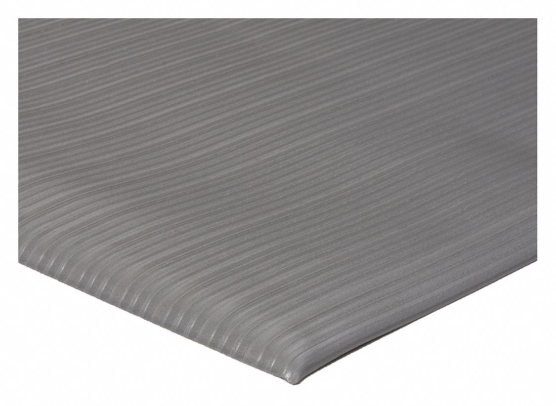 CONDOR Tapete Antifatiga Rectangular Gris 3 pies x 2 pies Grosor 3/8