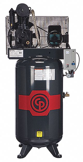 Electric Air Compressor: 5 hp, 2 Stage, Vertical, 80 gal, 18 cfm, 175 psi