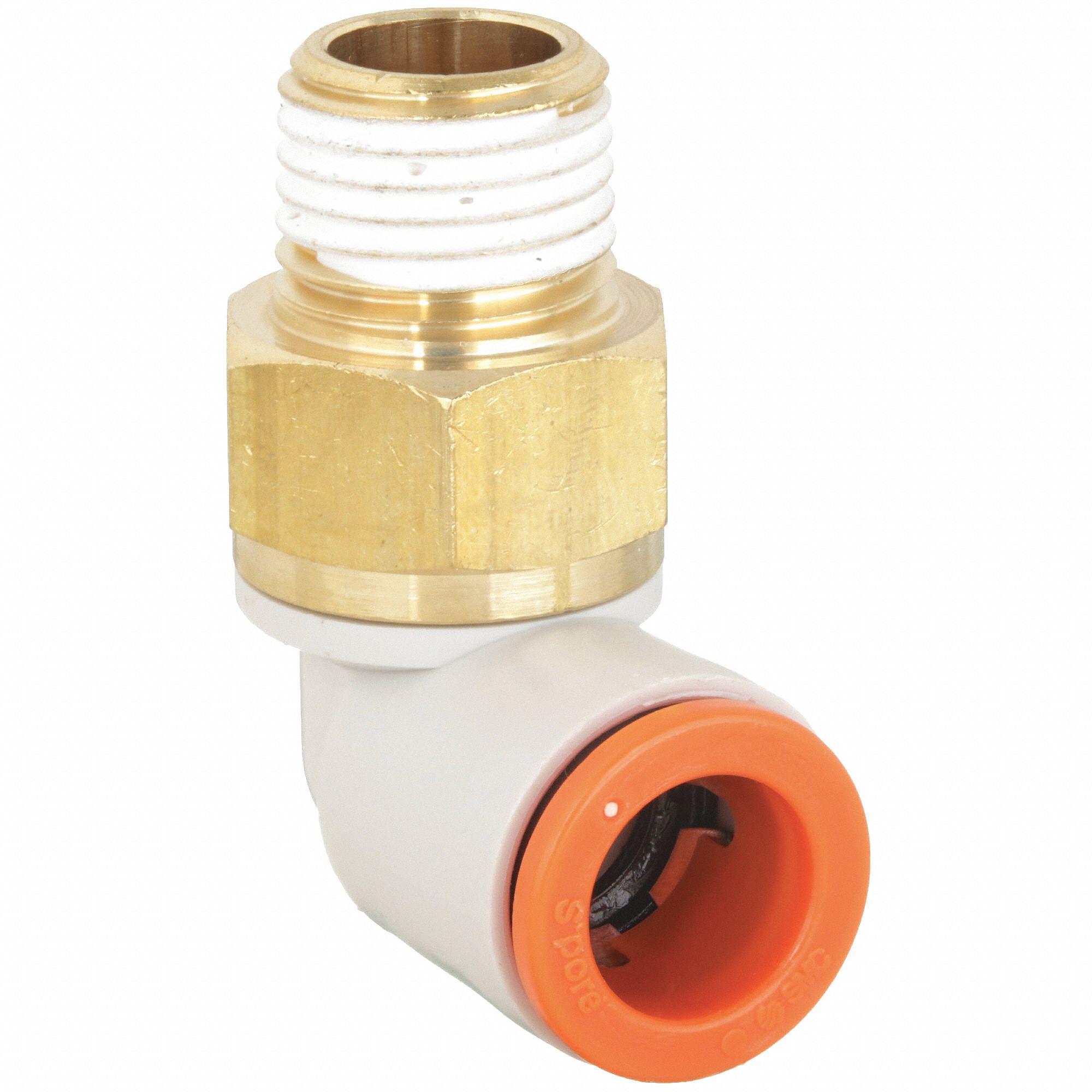 UNION ELBOW: BRASS, PUSH-TO-CONNECT X MBSPT, FOR ⅜ IN TUBE OD, ¼ IN PIPE SIZE