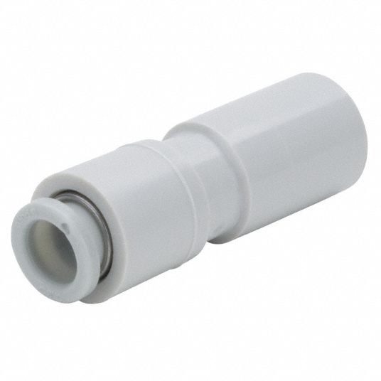 SMC 6mm Plastic Plug-In Reducer, White/Gray - 36W682|KQ2R06-10A - Grainger