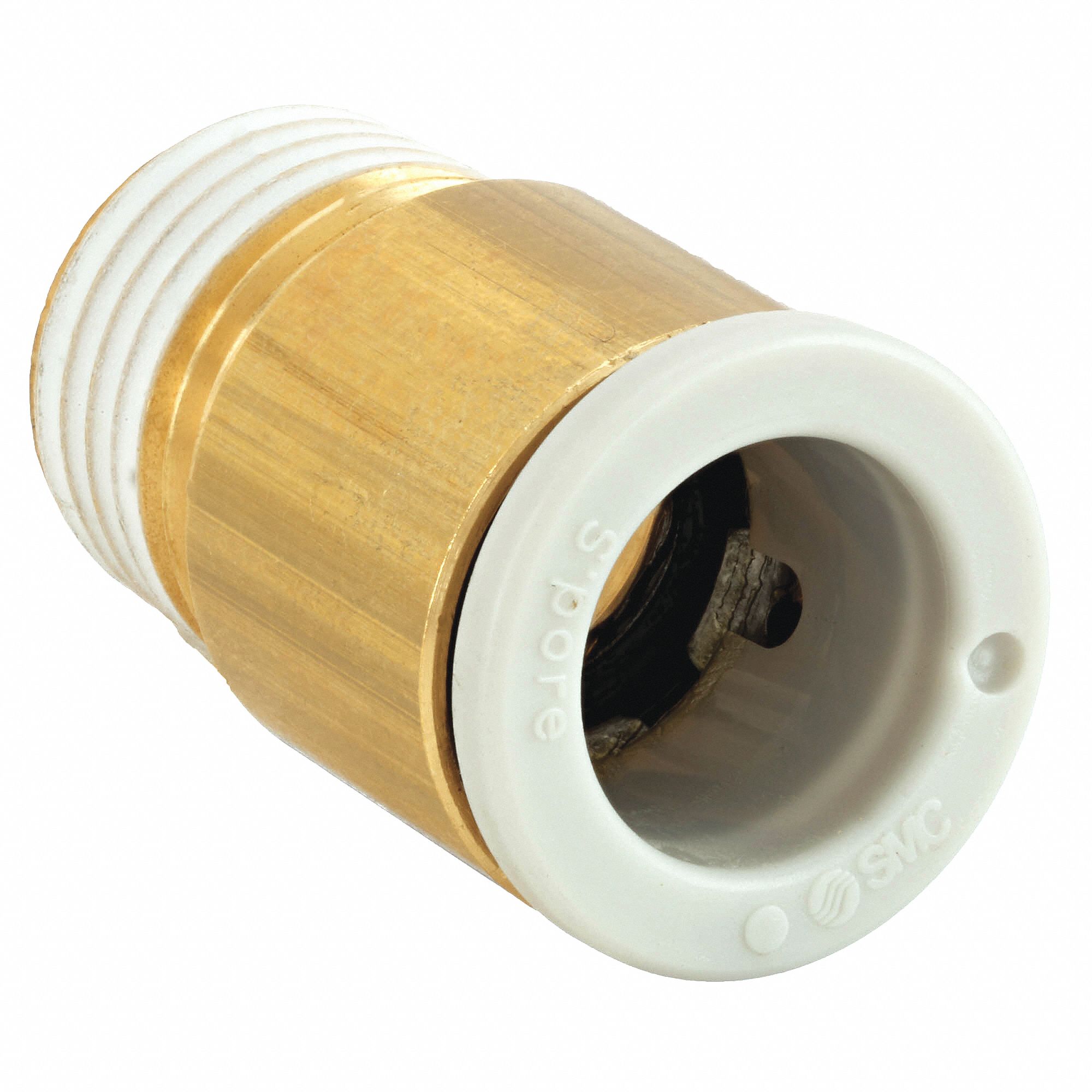 HEX SOCKET HEAD MALE ADAPTER: BRASS, PUSH-TO-CONNECT X MBSPT, FOR 12 MM TUBE OD, ½ IN PIPE