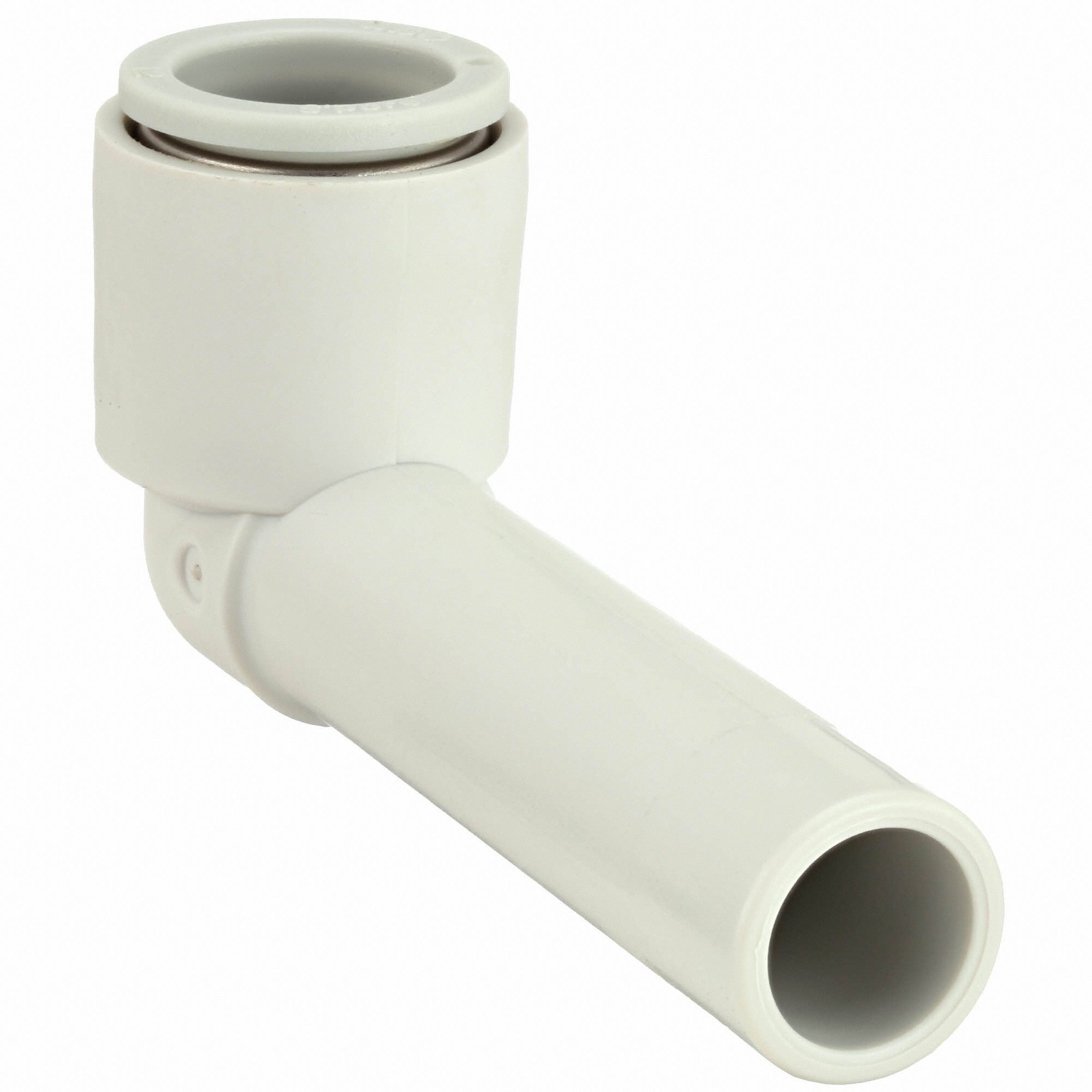 Smc Mm Plastic Extended Plug In Elbow Degrees White Gray