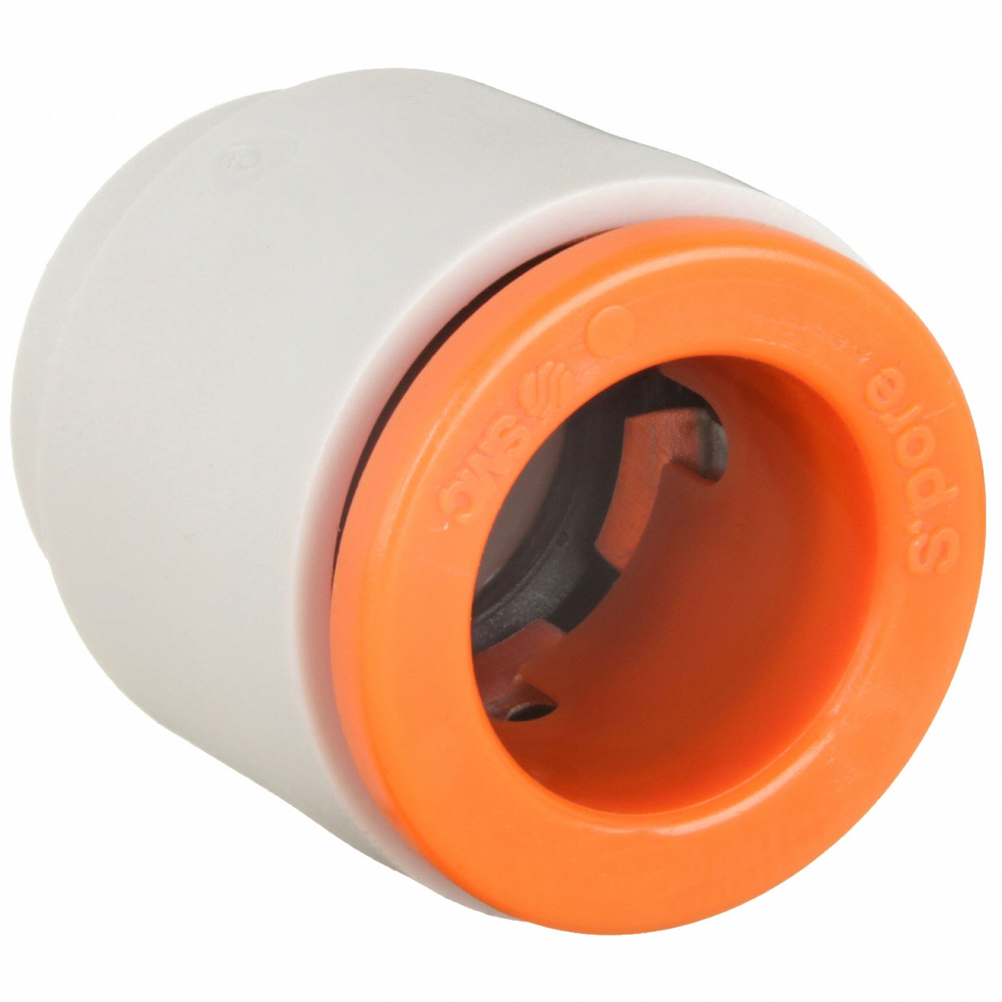 SMC 3/8 in Plastic Tube Cap, White/Gray 36W952KQ2C1100A Grainger