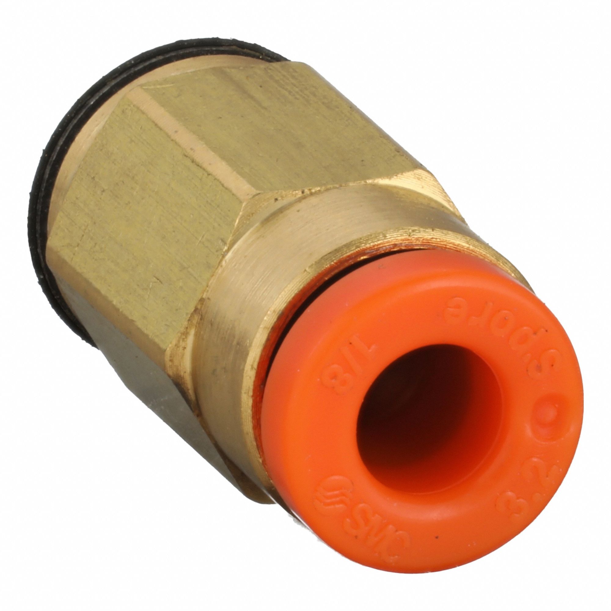 SMC, Straight, 1/8 in OD x 5 mm Pipe Size, Push-Fit Adapter Fitting ...