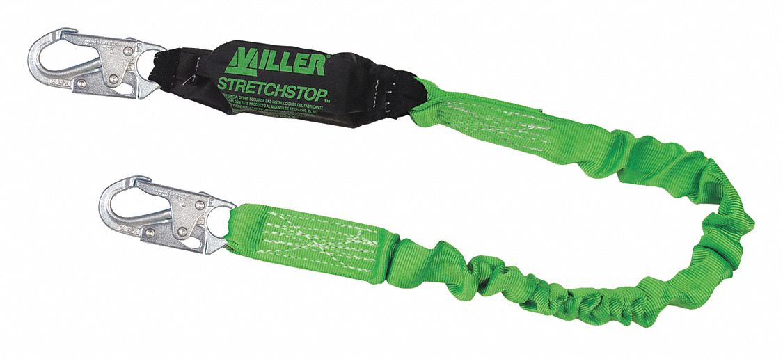 HONEYWELL MILLER Shock-Absorbing Lanyard: Shock Pack, Steel Snap Hook,  Steel Snap Hook, 1 Legs