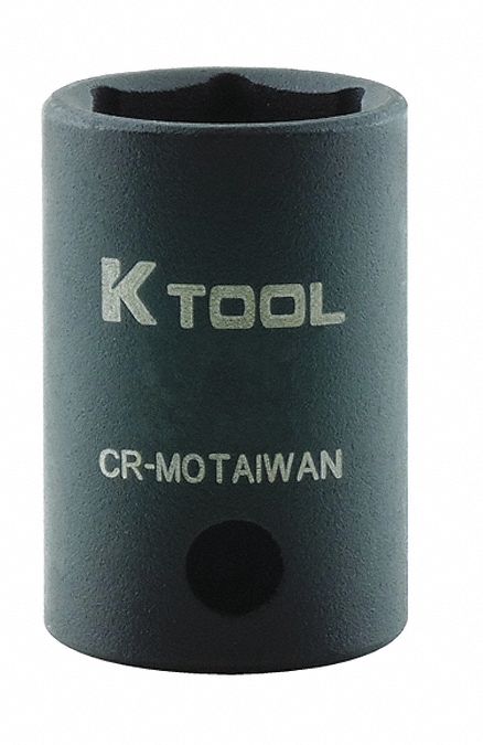 Impact Socket, SAE, 5/8in., 1-3/16in.L, Hex