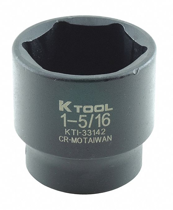 Impact Socket, SAE, 1-5/16in, 1-1/2in.L, Hex