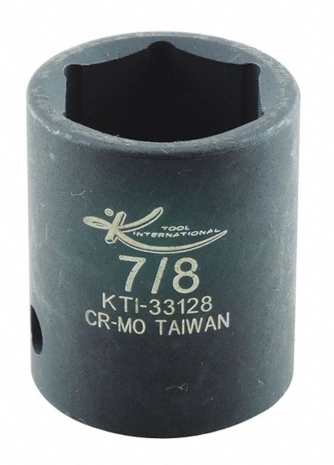 Impact Socket, SAE, 7/8in., 1-1/2in.L, Hex