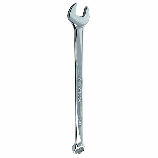 Combination Wrench: Alloy Steel, Chrome, 8 mm Head Size, 5 3/4 in Overall Lg, Offset