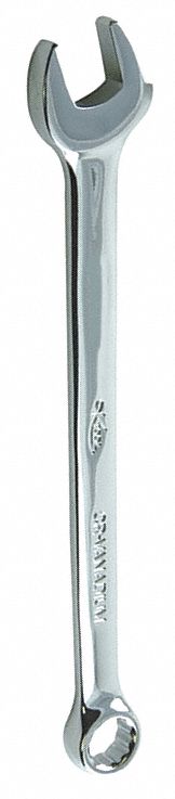 Combination Wrench: Alloy Steel, Chrome, 10 mm Head Size, 6 3/8 in Overall Lg, Offset