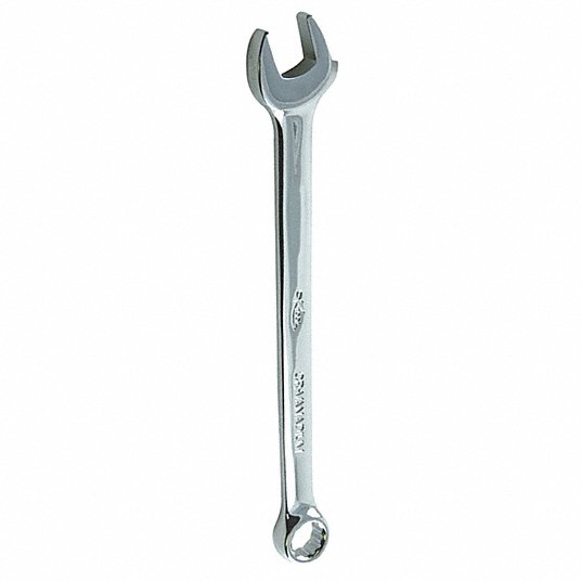 Combination Wrench: Alloy Steel, Chrome, 10 mm Head Size, 6 3/8 in Overall Lg, Offset